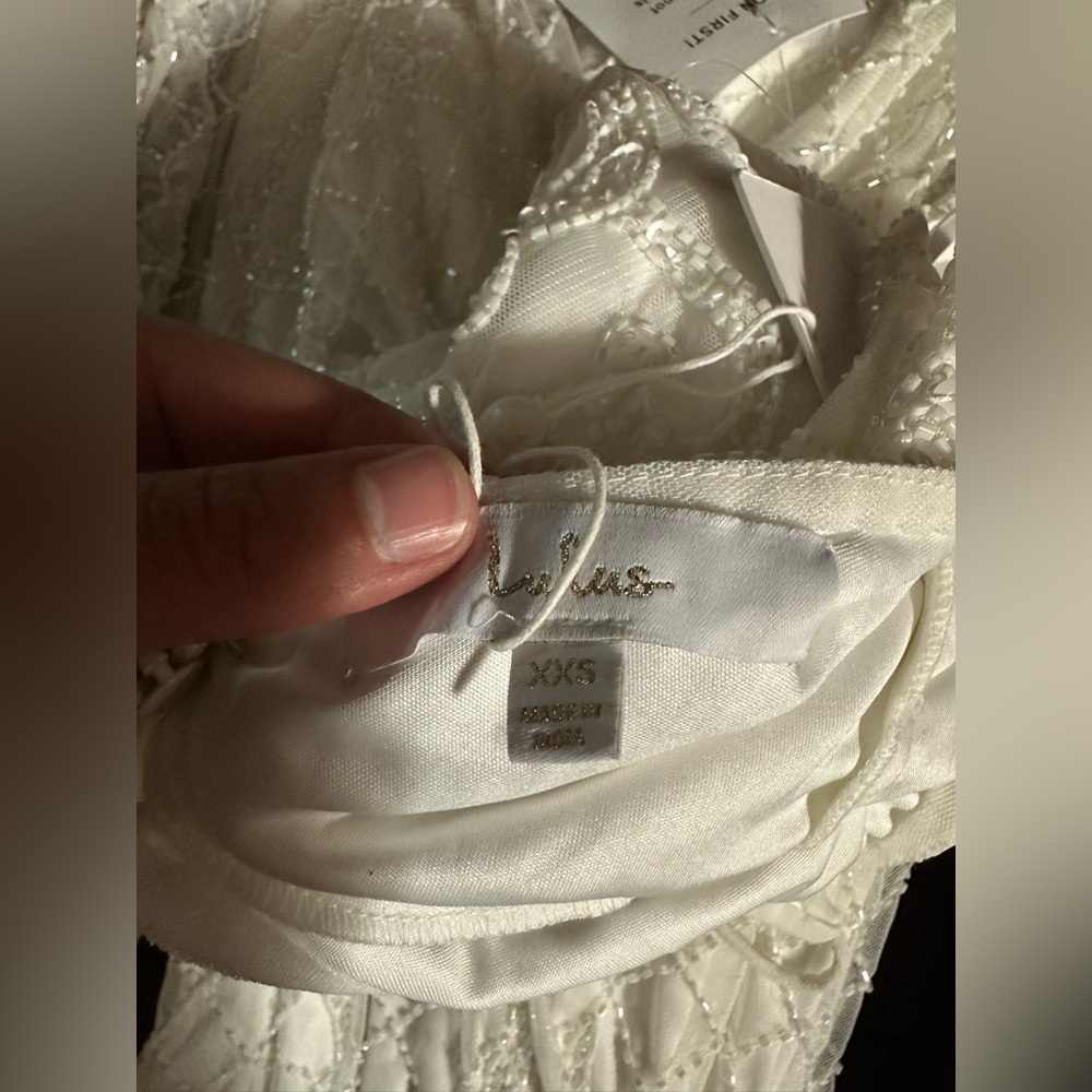 Lulus Cherished Vow White Beaded Backless Mermaid Maxi Dress - Picture 2 of 3